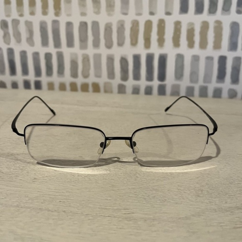 Hart Schaffner Marx Glasses Mens Black T-131 Handmade‎ Japan 57-19-145mm